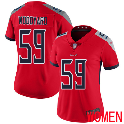 Tennessee Titans Limited Red Women Wesley Woodyard Jersey NFL Football #59 Inverted Legend->women nfl jersey->Women Jersey